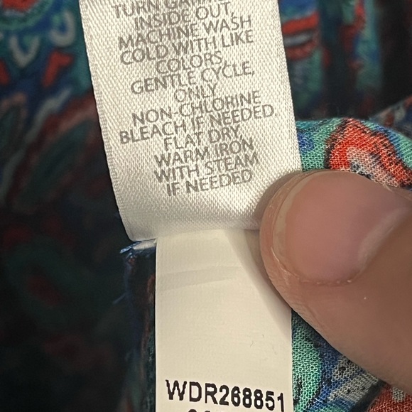 J. Jill Women’s Size L Coastal Ruffles Sleeveless Midi Dress Blue Paisley - Picture 6 of 9